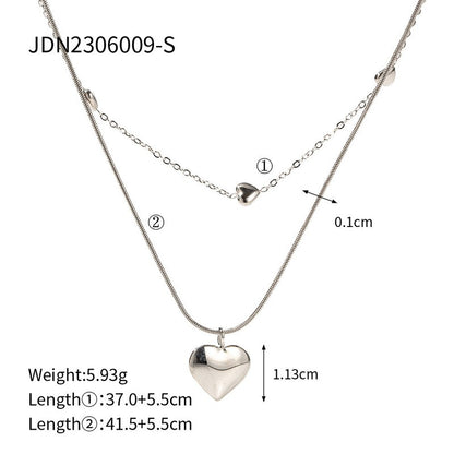 Cheky - Love Double-layer Necklace 18K Gold-plated Collarbone Necklace