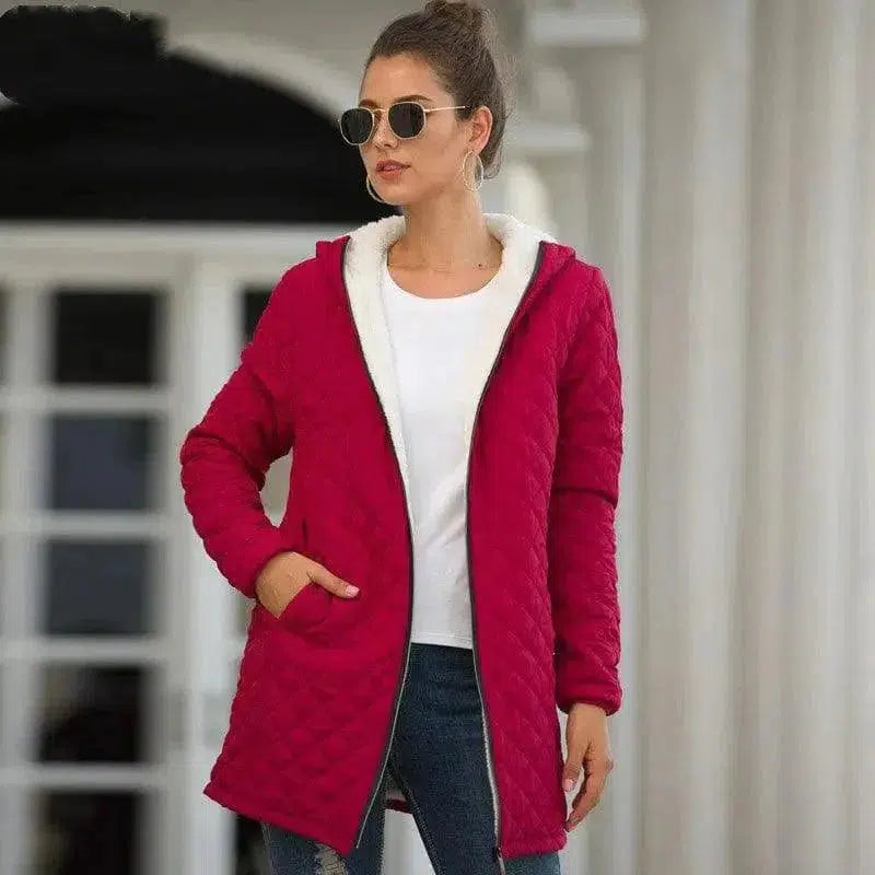 Cheky - Hooded Long-sleeved Light Cotton Coat Women